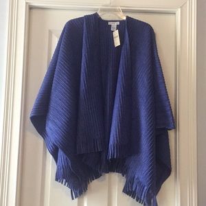 Cold water creek blue fleece wrap